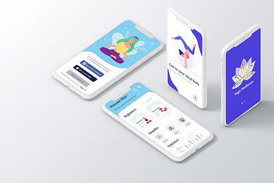 Yoga Wellness Application Mockup android app android apps app design application application design branding daily ui design fitness furniture graphic design graphic designer gym illustraion landing page mobile modern ui ux yoga