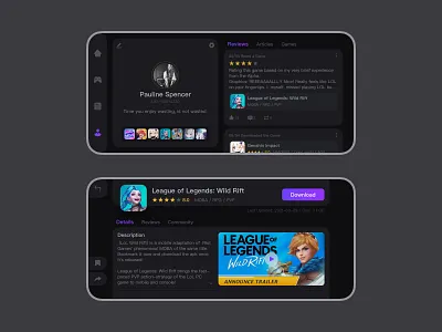Game community UI design in Landscape Mode design game landscape mode ui