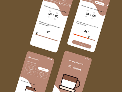 Brewing Scheduler adobexd brewing coffee design mobile mobiledesign scheduler ui ux uxui xddailychallenge