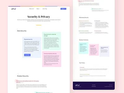Security & Privacy cards cards ui color colors data security design privacy section sections security security and privacy ui user experience user interface ux