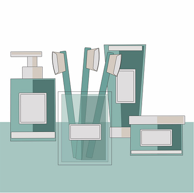 Cosmetics and hygiene. A set of accessories for hygiene, bath. bath bathroom cartoon collection cosmetics cosmetics product cream design hygiene illustration toothbrush toothpaste vector
