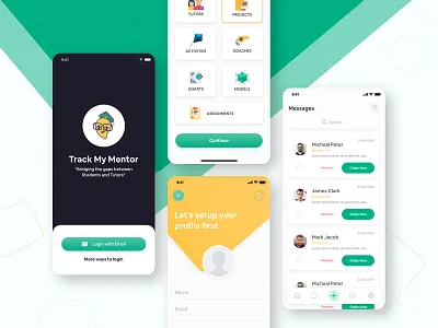 Track My Mentor App Design ui ux