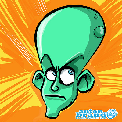Alien head adobeillustrator alien cartoon character illustration illustrator vector