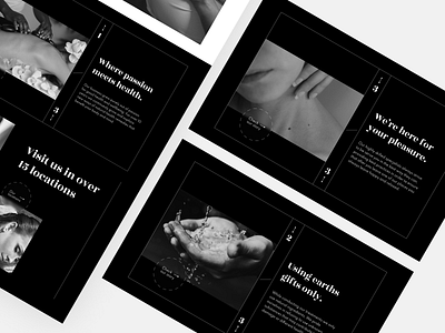 Massage Website Story Components UI black blackandwhite clean ui components concept design landing page massage premium simple simple clean interface ui web design website