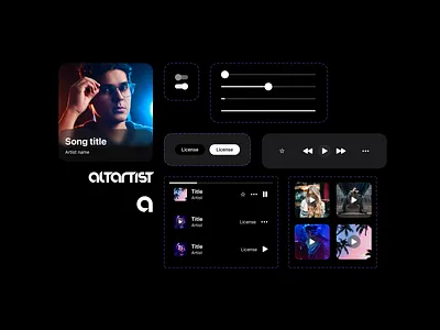 Music iOS app design system components Figma clean component components concept design design system design systems figma how to minimal music app music player ui