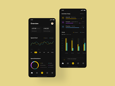 Expense Management App 52weeksofinteractiondesign animation app budget dark darkmode dashboard expense expense management interaction mobile money stats ux widgets