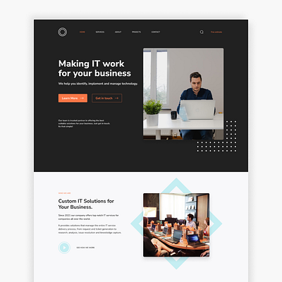 IT company landing page design branding design dribbble dribbble best shot freelance freelancer landing page landing page design minimal ui ux web design webdesign website website design