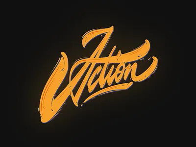 Action lettering calligraphy custom lettering design drops graphic design handlettering handwriting illustration lettering logo typography vector