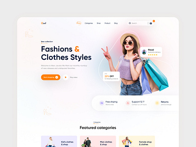 Clothing Store Website apparel clothing e commerce shop ecommerce fashion blogger homepage landing page mockup online shopping shopping streetwear ui ux web design website design women fashion