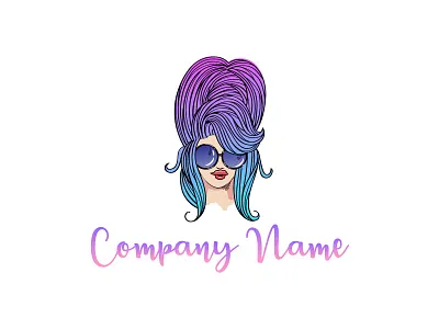 hair illustration logo