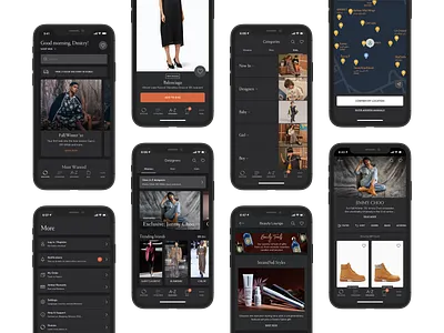 E-commerce dark mode case study case study dark mode dark ui ecommerce ecommerce app ios app design luxury luxury design luxury experience luxury fashion shopping shopping app ui uidesign ux uxdesign uxui