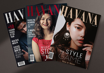 Havana Magazine Cover(s) v.2 brand identity branding cover design editorial fashion graphic design layout lifestyle magazine type typography