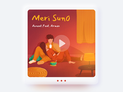 Meri Suno - Album Cover Art album art chill couple cover creative design dribbble evening graphic illustration lamp lantern love maggie meri suno music relationship vector vinyl