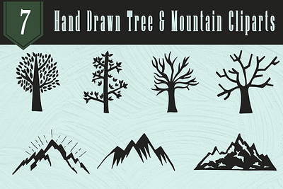 Free Handmade Tree & Mountain Cliparts arrow background blackboard border chalk menu chalkboard chalkboard menu chalkboard texture chalks clipart corners decorative divider doodle drawing flowers frame graphic grunge isolated