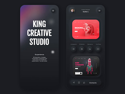 King Creatives animation app cinema4d collection interface kostyastupar landing landing page motion qclay ui uidesign ux ux design uxui webdesign