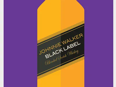 Johnnie Walker Black Label design illustration minimal