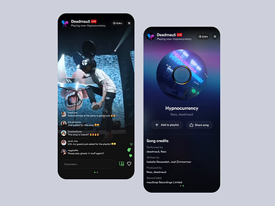 Hosted DJ Live Shows Spotify Concept after effects animation chat concept dj graphic design host ios live minimal motion graphics music app musician playlist spotify stream ui user experience user interface ux