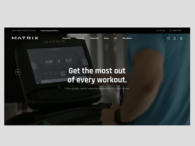 Matrix Fitness UI experience animation design ecommerce interaction ui ux website