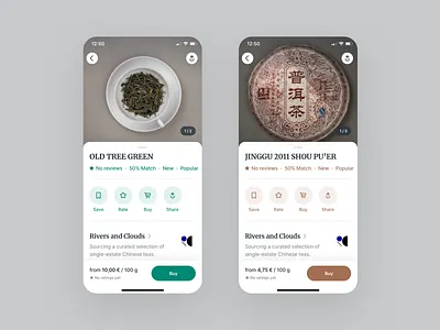 Steeped · Product Page app app design bottom sheet buy clean drink ecommerce ios mobile mobile app product rating reviews shop tea typography ui ux