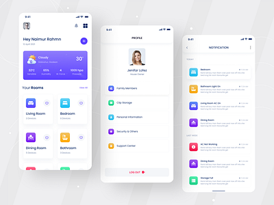 Smart Home Mobile App clean clean ui creative elegant light log in minimal mobile app remote control sign up simple smart devices smart home app smarthome speaker trendy ui ux uiux ux design