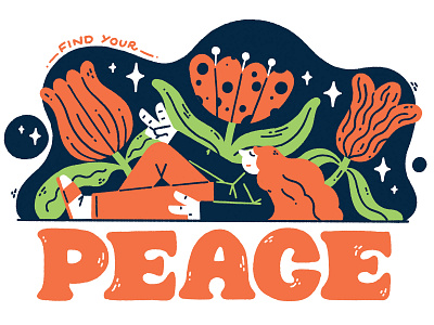 Find your peace chill chilled everpress flowers illustration peace relax t shirt tshirt