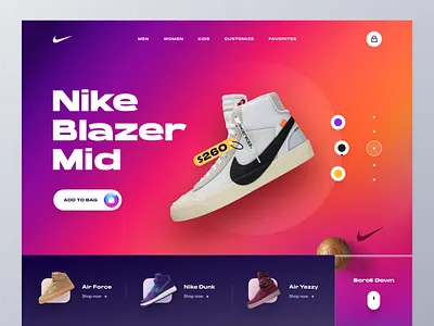 Nike Landing Page adidas converse ecommerce fashion footwear homepage kicks landing page landing page design mockup nike nike air nike running nike shoes sneakers ui ux web design website yezzy