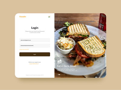 Day 006 Fooodie Login Page concept UI daily 100 challenge design figma login logodesign minimal ui ux