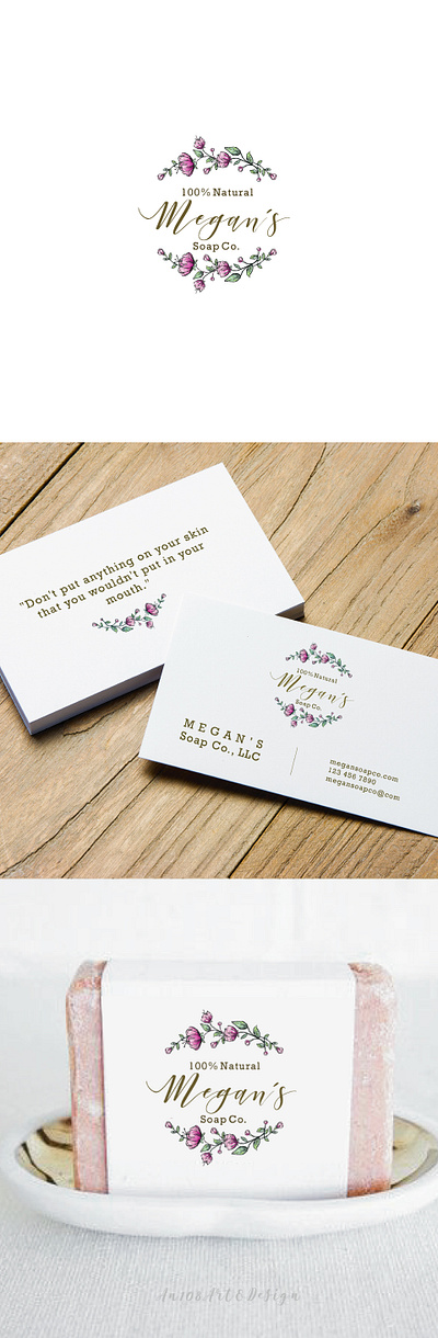 Megans Soap Co LLC For Behance business card business card design design designs digital painting digitalart hand drawn logo logo design logodesign