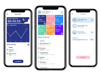 Baby App app baby app design ios ui ux