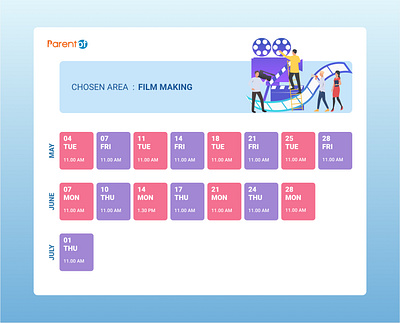 Session Timetable design graphicdesign minimal vector