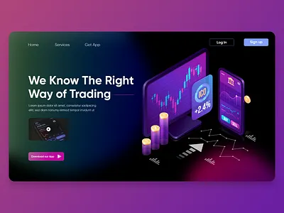 Trading Platform UI Web Design adobexd blues cleandesign gradient smooth ui ui design uidesign uiux uiuxdesign webdesign websiteui webui