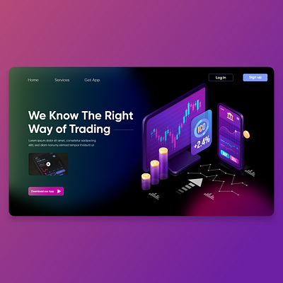 Trading Platform UI Web Design adobexd blues cleandesign gradient smooth ui ui design uidesign uiux uiuxdesign webdesign websiteui webui