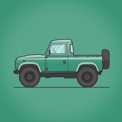 Land Rover D90 art creative design flat flat design graphic design illustration illustrator minimal vector