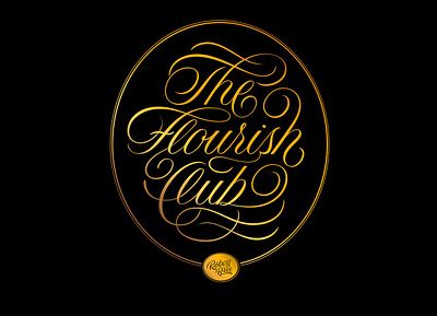 The Flourish Club flourishes lettering logo script