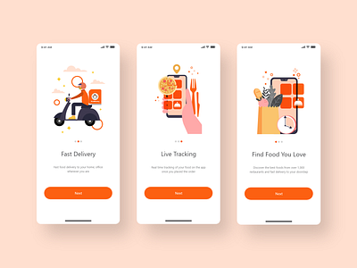 Food Delivery App Onboarding app best branding clean design food food and drink food app food delivery app food delivery application food delivery service minimal trendy uiux