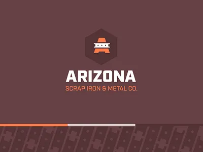 Arizona Scrap Iron & Metal Co arizona brand branding colors identity iron logo maroon metal orange rust