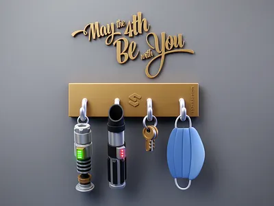 Star Wars day 2021 3d blender c4d design illustration keys lightsaber mask maythe4thbewithyou object solosalsero starwars