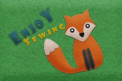 Enjoy Sewing! adobe adobe photoshop art branding colors design felt fox label label design layout logo pattern photoshop print sewing web