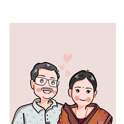 Cartoon Portrait of couple anniversary anniversarygifts cartoon couples custom design design digital art digital illustration illustration portrait