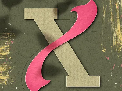 Letter X for #36daysoftype 36daysoftype 36daysoftype08 font illustration lettering papercut procreate procreate art type art typography