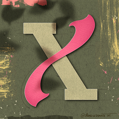 Letter X for #36daysoftype 36daysoftype 36daysoftype08 font illustration lettering papercut procreate procreate art type art typography