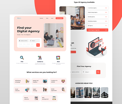 Finder of digital agency adobe agency website app digital illustration interface redesign sketch ui web design webdesign website xd