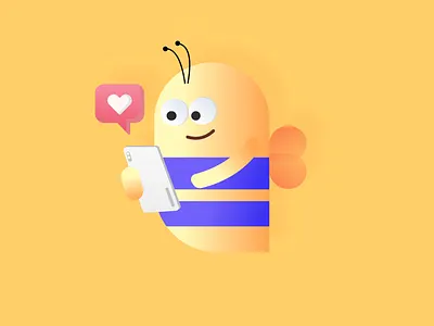 Hiver mascot design bee branding design illustration sketch