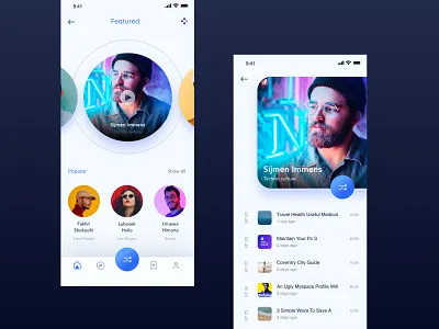 Podcast app interface design app mobile ui podcast