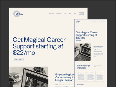 Cirkel homepage branding typography website