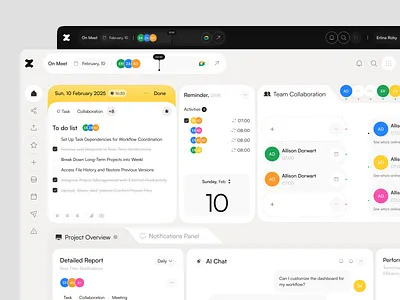 Zigma - Project Management Dashboard clean dashboard dashboard ai management ai management dashboard notes notes project overview overview project project ai project dashboard project management dahboard report project ui