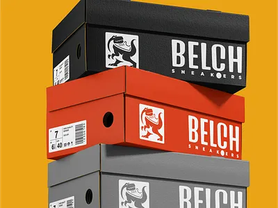 Belch Sneakers logo design brand dinosaur logo sneakers t rex