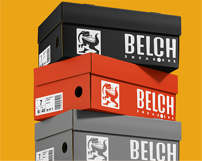 Belch Sneakers logo design brand dinosaur logo sneakers t rex