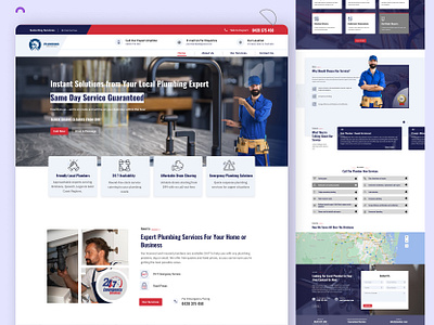 Plumbing Service Website Design professional plumber ui