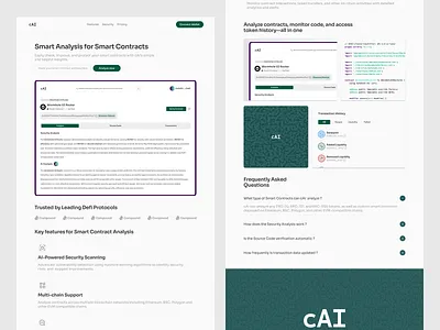 cAI Landing page cai design product design smart contracts uxui web3